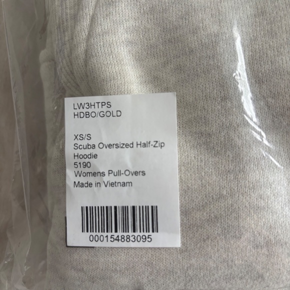 NWT Lululemon Scuba Oversized Half-Zip Hoodie - Heathered Bone/Gold (XS/S) - Picture 3 of 4